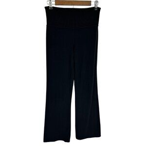 Athleta Studio Flare Pant Black Rib Poly/Spandex Blend Women's Size M